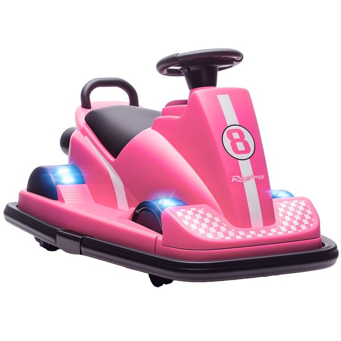 Auto-tamponneuse enfant - AIYAPLAY - rotation à 360° musique klaxon démarrage doux 25 km/h - pp - 74x53x48cm - rose
