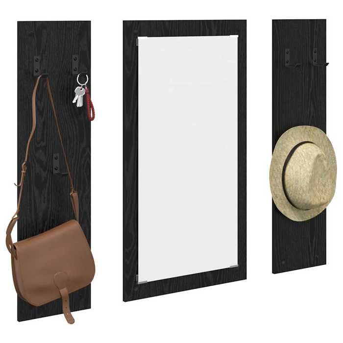 Noir Étagère Dentrée - design mural - SWEETY Porte-manteau mural Montage mural Chêne noir 96x1 5x90cm CL50108379992