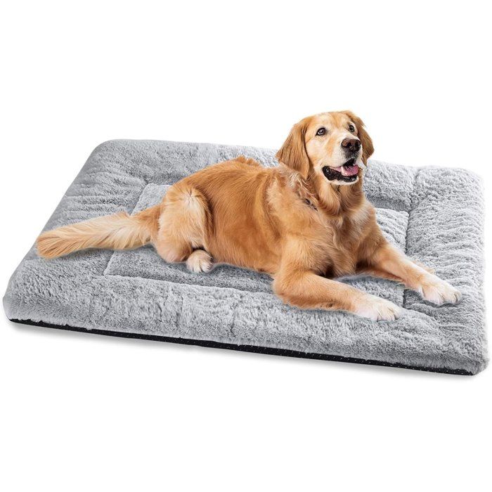 Panier pour grands chiens - Coussin pour animaux - Lavable - 120 x 60 cm - Panier ultra doux pour chat avec fond antidérapant - Gris