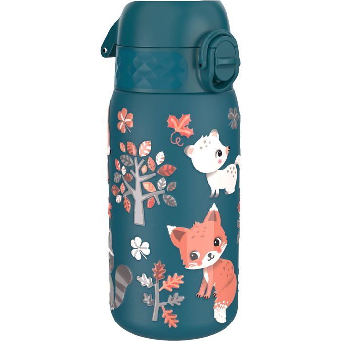 Gourde Enfant Inox Léger 400ml Non Isolé Anti-Fuite Facile à Ouvrir Verrouillage Sécurisé Lavable au Lave