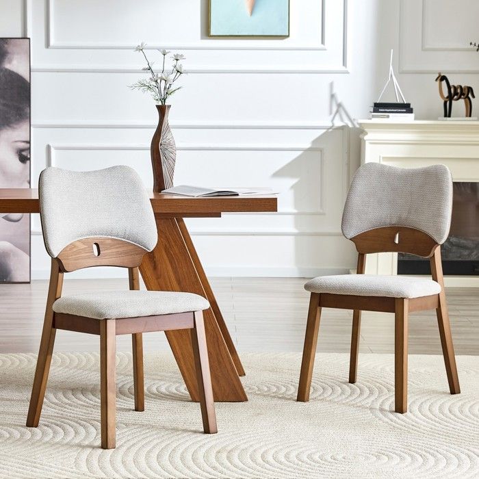 Lot 2 chaises salle à manger dossier papillon assise rembourrée design pour cuisine salon sans table Lot 2 chaises salle à manger dossier papillon assise rembourrée design pour cuisine salon sans table