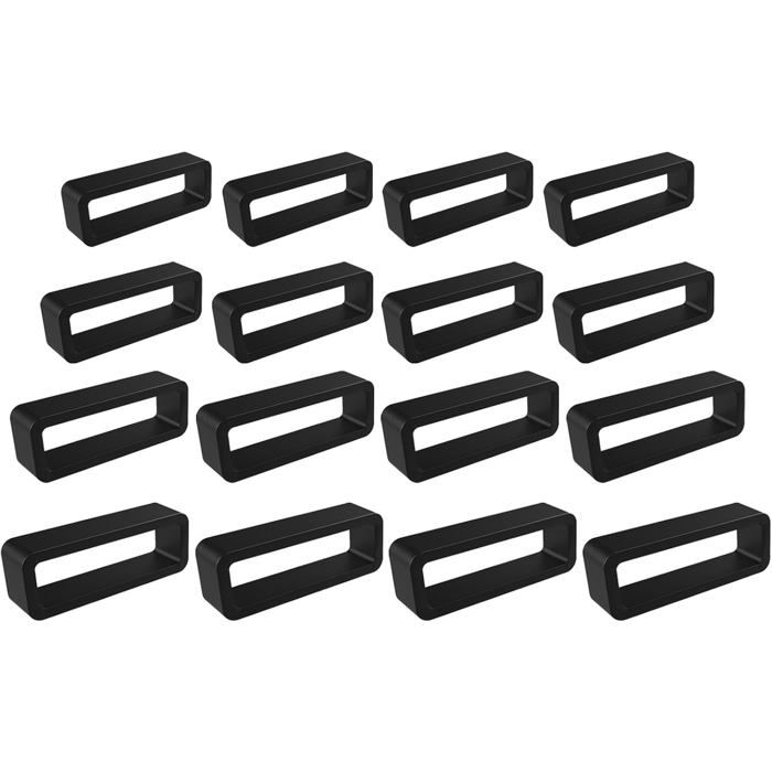 Passant de bracelet de montre en silicone - Lot de 16 pièces - 4 tailles : 16 mm 18 mm 20 mm 22 mm