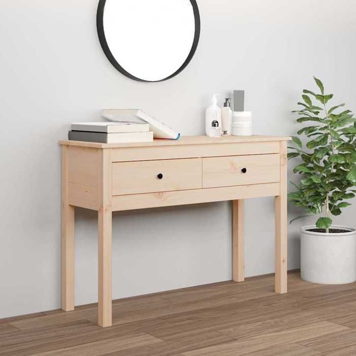 Table console dEntrée - Bout de Canapé - 100x35x75 cm - Bois massif de pin&01_3565