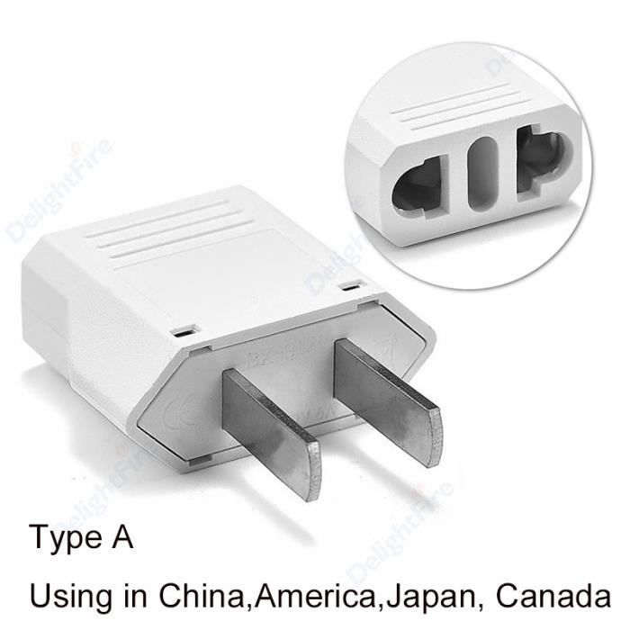 White Japon Plug-Adaptateur électrique de voyage, prise de courant ue à US,  prise de courant ca