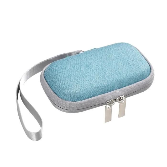 Pochette Ronde En Silicone - Sac De Rangement Pour Pièces, Clés, Cartes - Bleu Ciel - 9x9x3 Cm - Idéal Voyages Et Quotidien