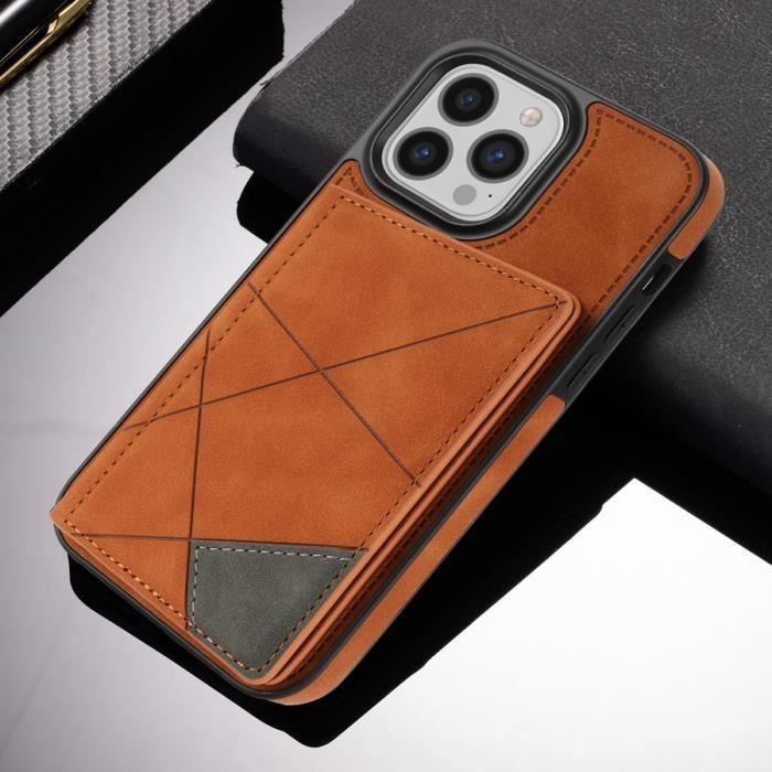 Étui Portefeuille En Cuir Synthétique Zippé Pour IPhone 15 Pro Max 14 13 Etc. - Magnétique, Multifonction