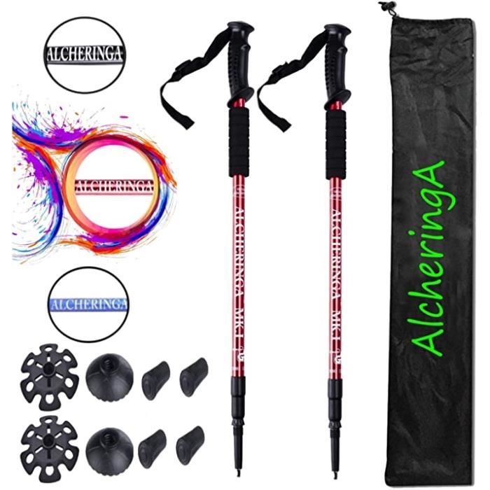 Bâton Pliable 3 Sections 36cm Bâton De Marche Pliable, Bâton De Randonnée, Liège Respirant Poles Bâtons Randonnée Légers Réglables