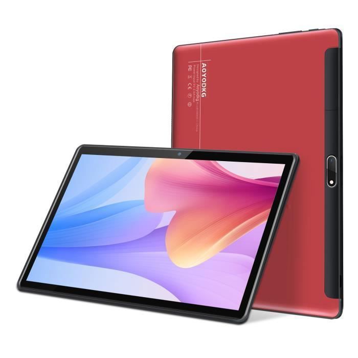 Tablette Tactile-10.1Pouces AOYODKG Tactile-4G RAM+64G ROM/128 GTablette 2 en 1-Type-C-RED