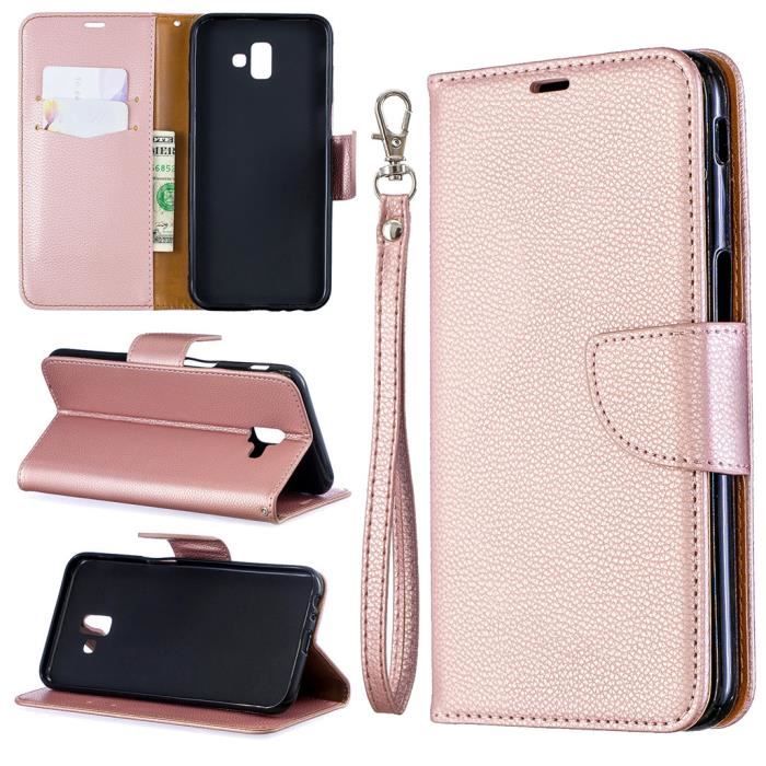 Housse Samsung Galaxy J6 Plus -Galaxy j6+ PU Cuir