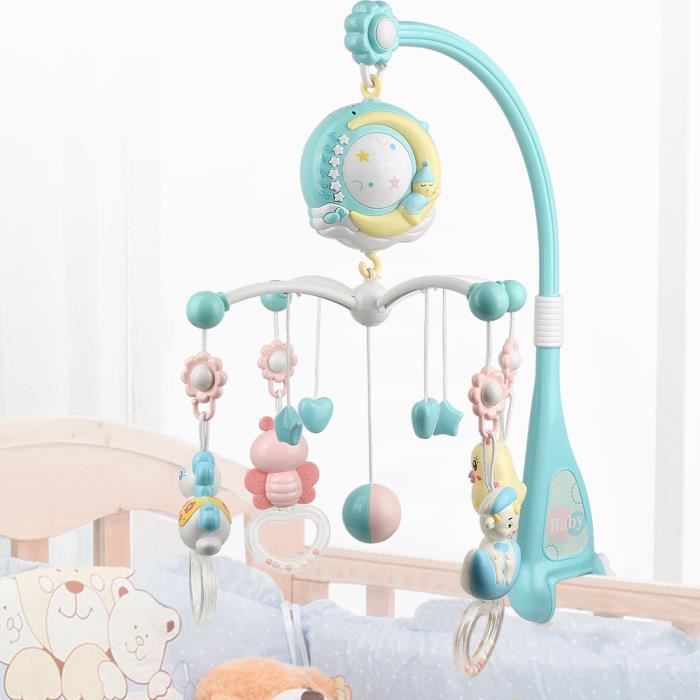 Yudan Mobile Pour Lit De Bebe Musical Avec Lumieres Et Musique Rotatif Avec Projecteur Avec Telecommande Bleu Cdiscount Puericulture Eveil Bebe