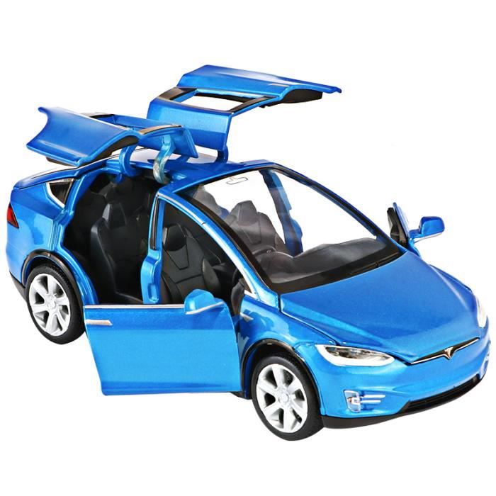 Bleu - Voiture Tesla modèle X 1:32 en alliage pour enfant Jouet pour garçon Livraison gratuite Cadeau de n