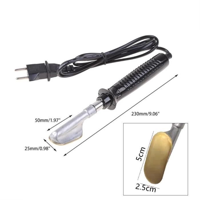 Fer à Souder électrique 220V 50W - Pointe Plate, Poignée Plastique - Pour Réparation Pare-chocs Voiture, Cuir, Plastique