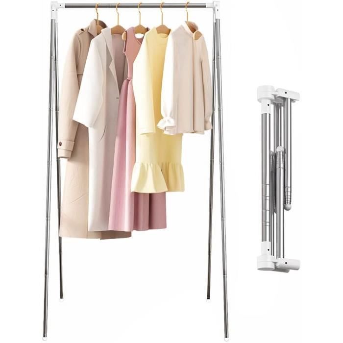 Etendoir À Linge Pliable, Séchoir À Vêtements Mobile, 3Étages 4 Roues