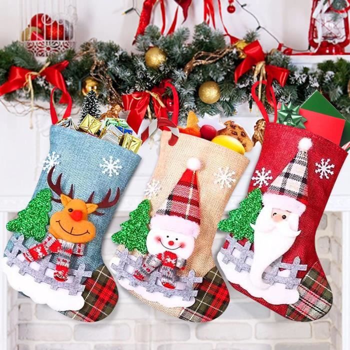 Bas de Noël écailles de poisson colorées 45,7 cm