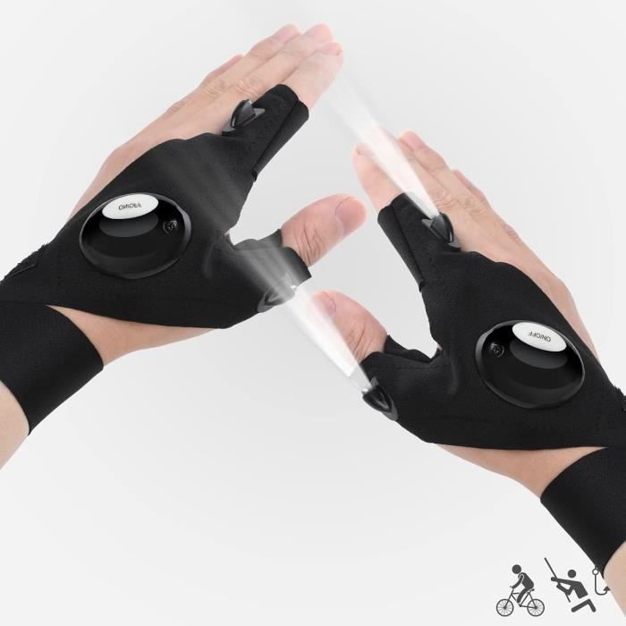 Gants LED Pour Pêche Et Camping – Une Paire – Homme/femme – Taille Unique
