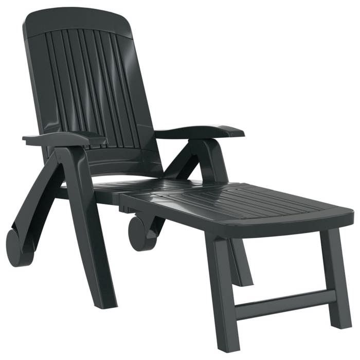 transat chaise longue bain de soleil lit de jardin terrasse meuble d exterieur pliable polypropylene vert