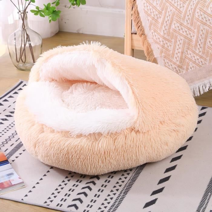 Panier Pour Chien Et Chat En Peluche Douce - Coussin Moelleux Rectangle Avec Fond Antidérapant - Lavable Machine - Taille XS 45x30cm Rose