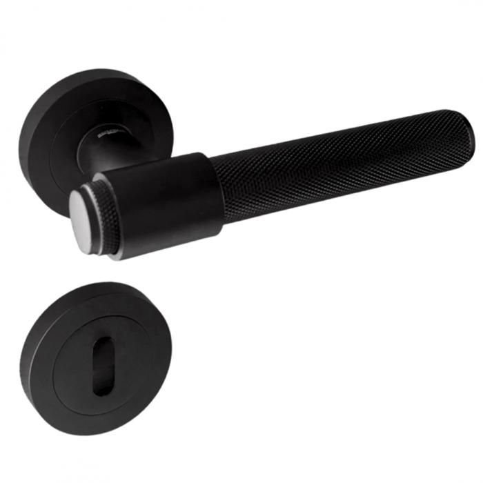 Poignées De Porte Sur Rosace COLOURS CL 04-21 – Laiton Noir – Ensemble Complet Neuf