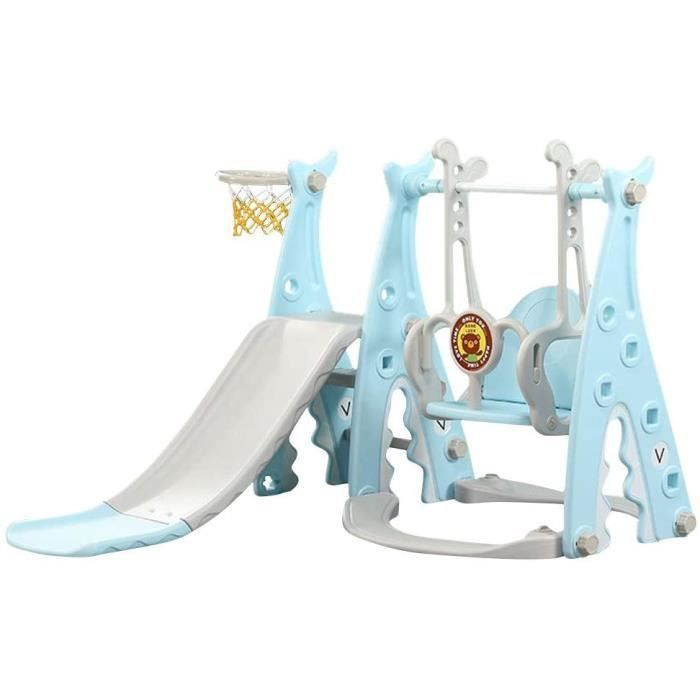 Toboggan avec balançoire basket pour enfant jouer en maison Cdiscount
