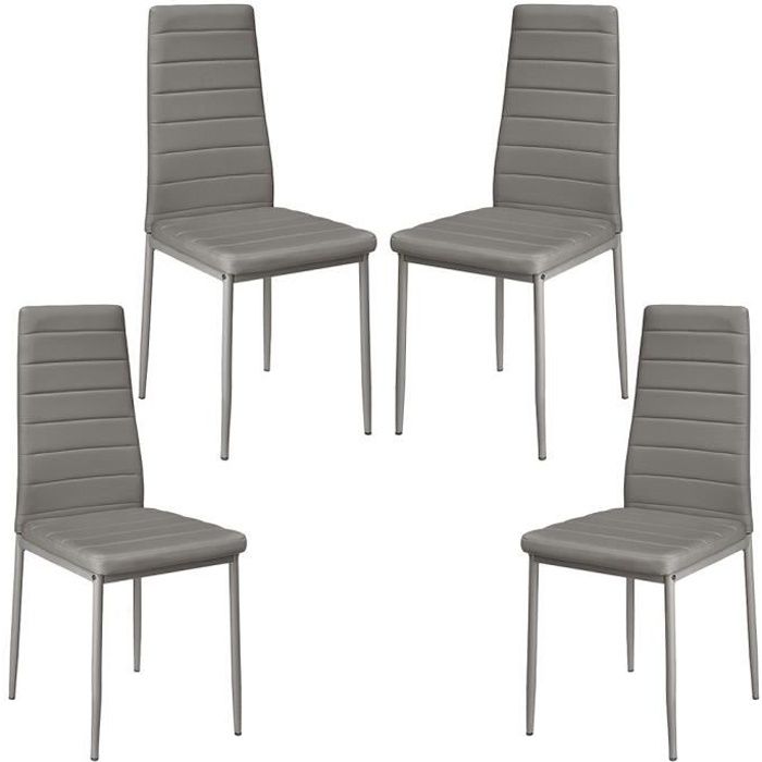 LEADZM Lot De 4 Chaises Salle à Manger – Rembourrage Épais Haut Rebond, Dossier Ergonomique, Design Moderne Noir