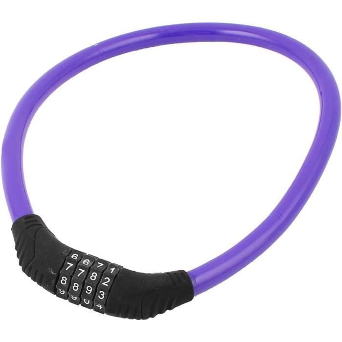 Cadenas à Câble Pour Vélo Avec Mot De Passe - Antivol Léger Et Portable, Acier Zinc, 11x10,5x3 Cm - 10