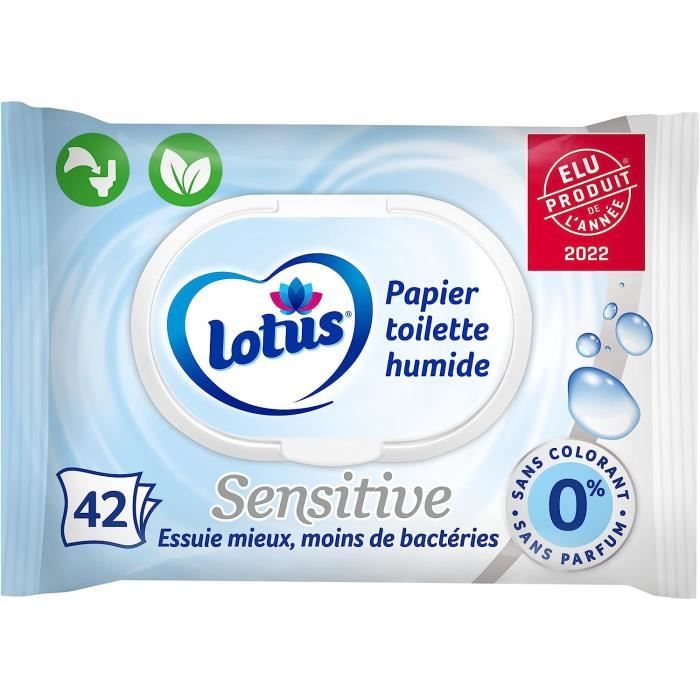 Papier Toilette Humide Sensitive Sans colorant, ni parfum Fibres FSC 100 d’origine naturelle