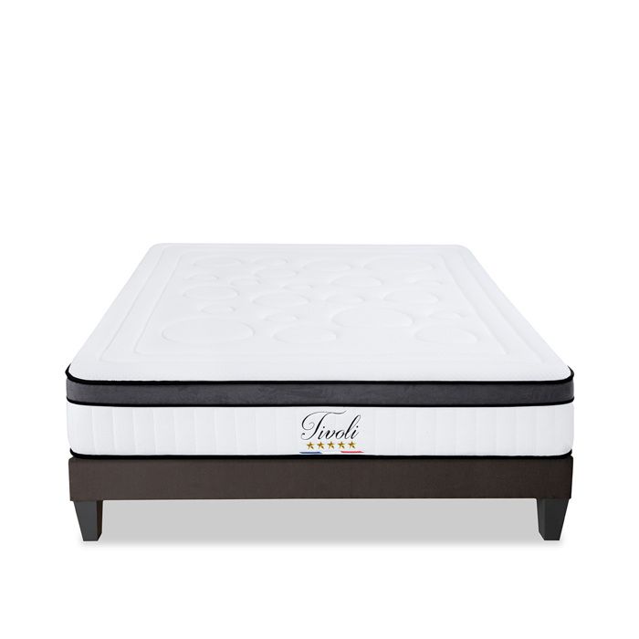 Ensemble Tivoli 160x200 cm Matelas Mousse + Sommier Bois