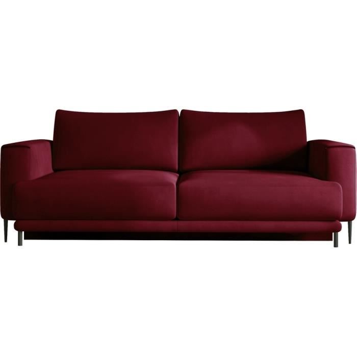Canapé 3/4 places convertible et espace de rangement - Rouge - en tissu de qualité DANY Canapé 3/4 places convertible et espace de rangement - Rouge - en tissu de qualité DANY