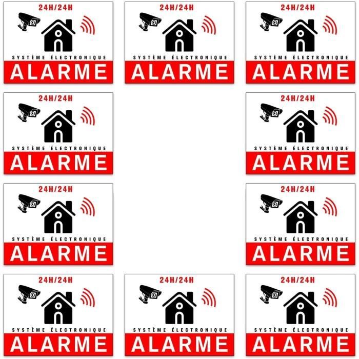 Autocollant alarme maison \u2013 Etiquette site sous vidéo