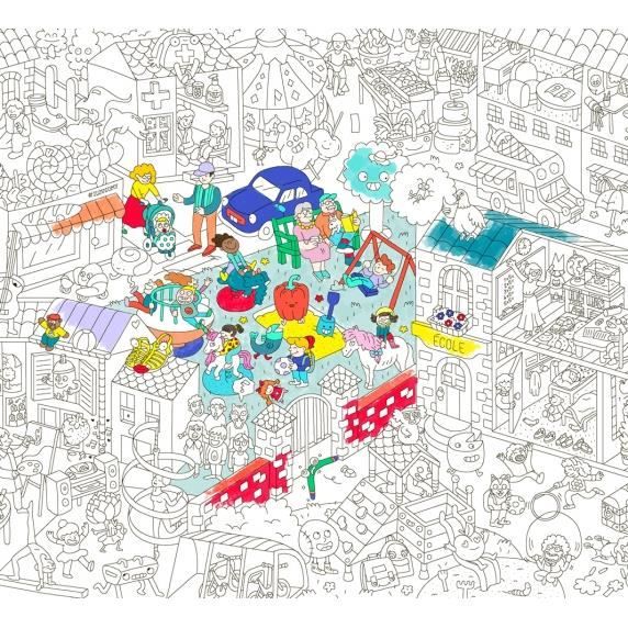 Poster Geant A Colorier Kids Life Le Mini Monde Des Enfants Made In France Omy Cdiscount Jeux Jouets
