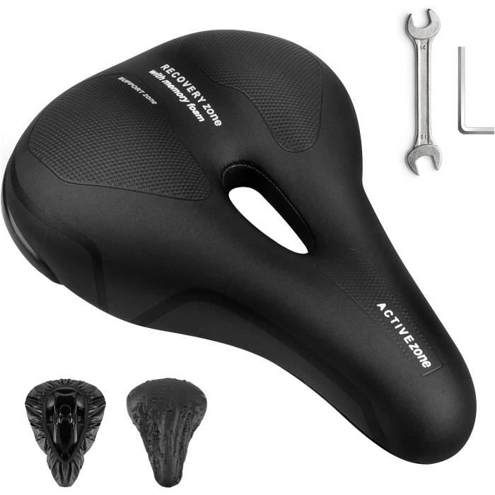 Selle De Vélo Vintage Creuse Et Respirante En Cuir PU - Confort Ergonomique Pour VTT, Vélo De Route Homme Et Femme - Amortissement Double Ressort