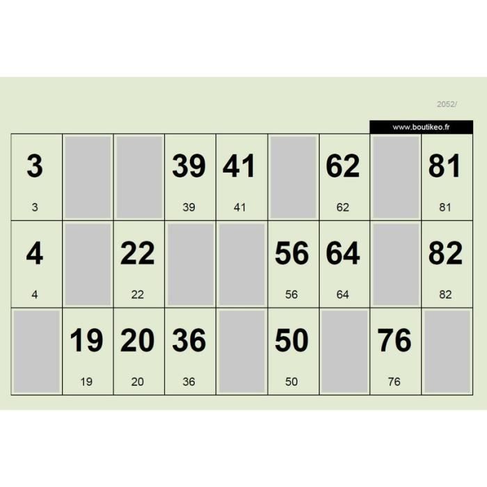 Carton Loto Lot De 1000 Cartons De Loto - Format 148x105mm - Bristol 160g - Vert - Neuf Fiche Bristol 148x210