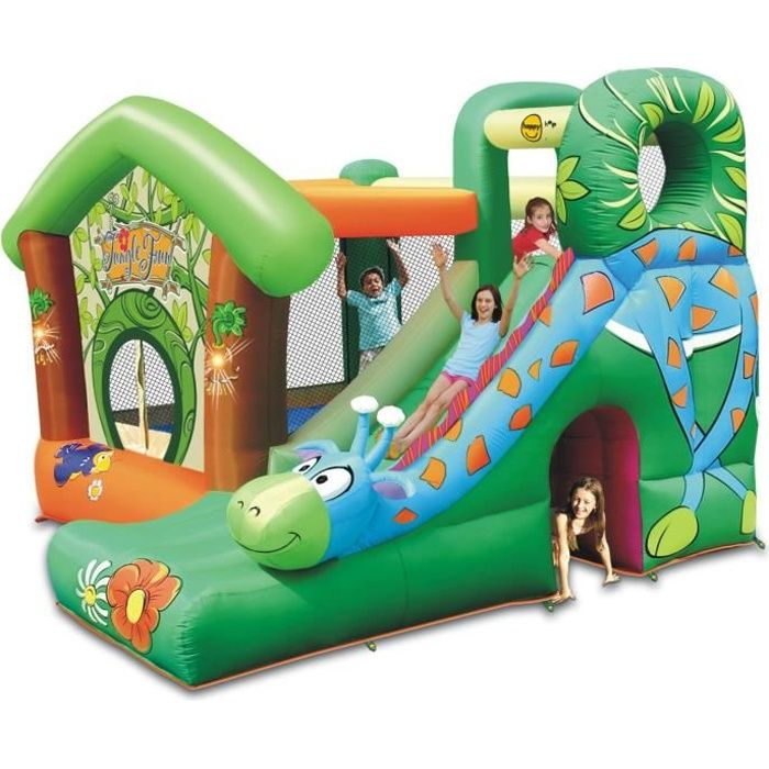 Happy Hop Chateau Aire De Jeux Gonflable Jungle Fun Cdiscount Jeux Jouets