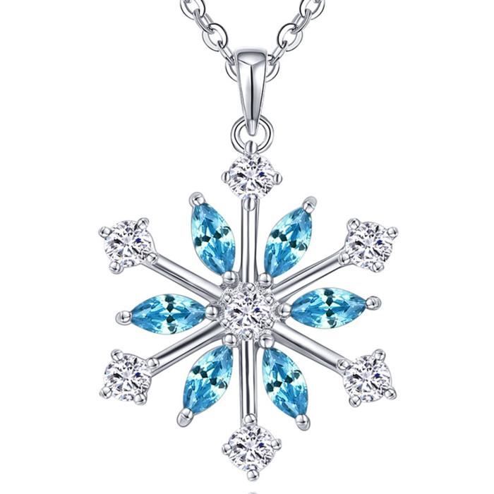 Jo Wisdom Collier Pendentif Flocons De Neige Bleu Argent 925 Femme Aaa Zirconium Achat Vente Sautoir Et Collier Jo Wisdom Collier Pendent28514 Argent Bleu