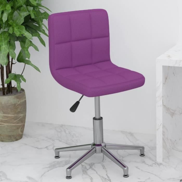 chaise de bureau pivotante violet - jili maison - similicuir - contemporain - design