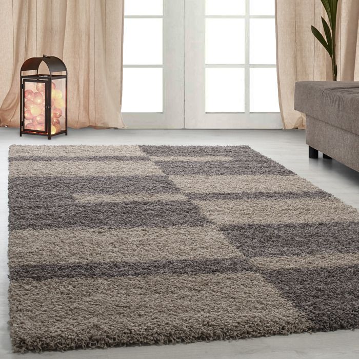 Tapis Shaggy Shaggy Gris Raye Vert Rouge Tapis Beige De Salon