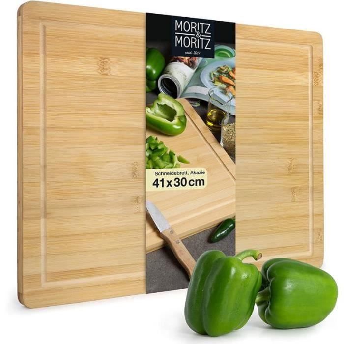 Planche à Découper Bambou 2 En 1 Réversible – Avec Couvercle Transparent Et Poignées, Pour Charcuterie, Fromage