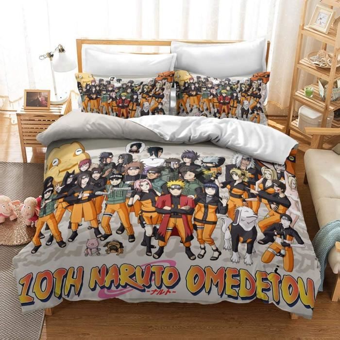 Housse de Couette Naruto - Parure de Lit Naruto Anime Motif 3D Housse ...