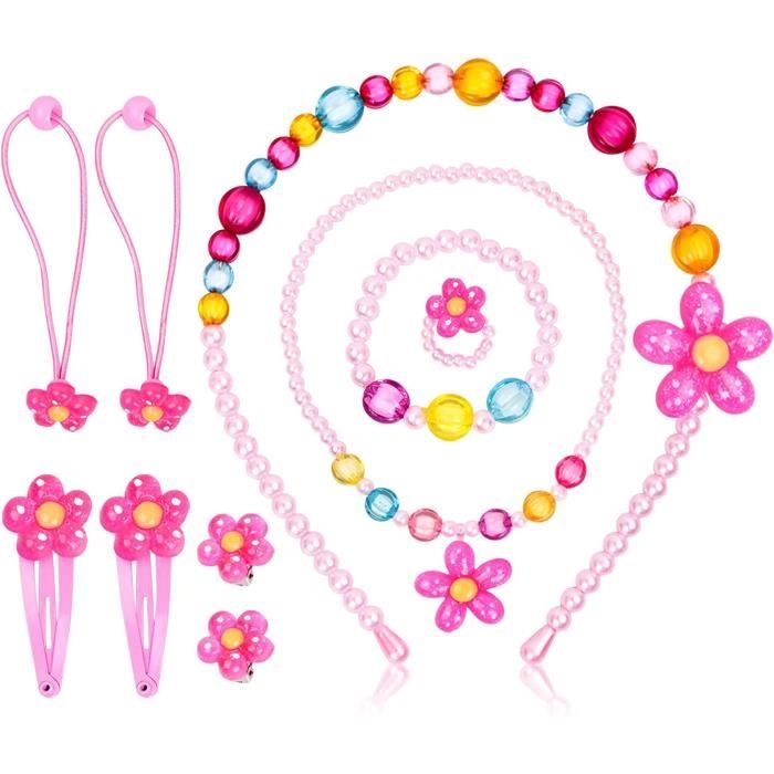 10 Pcs Bijoux Enfant Fille,Collier Bracelet Set pour Petite Filles