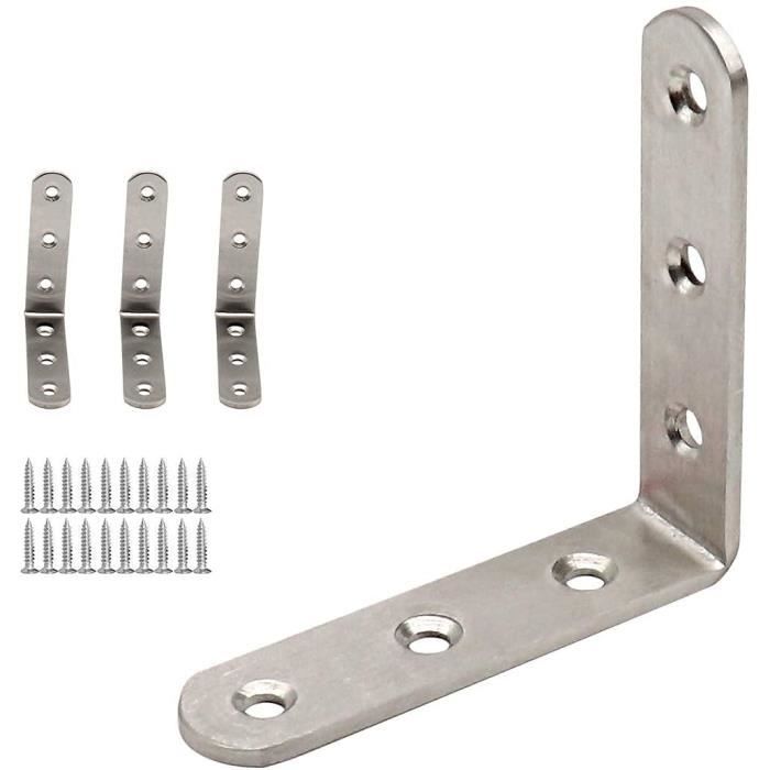 ONEBO 4 Styles, 10 Pièces Chacun, 40 Pièces Équerres De Fixation, Support D' Angle, Support D'étagère, Adapté Aux étagères, Stands D'exposition, étagères De Jardin, Etc(noir Et Argent