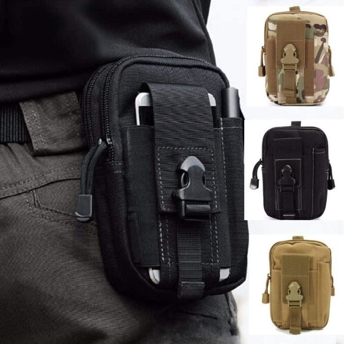 Sac Ceinture Tactique Nylon - Multifonction Pour Randonnée, Cyclisme - Pochette Téléphone Avec Mousqueton