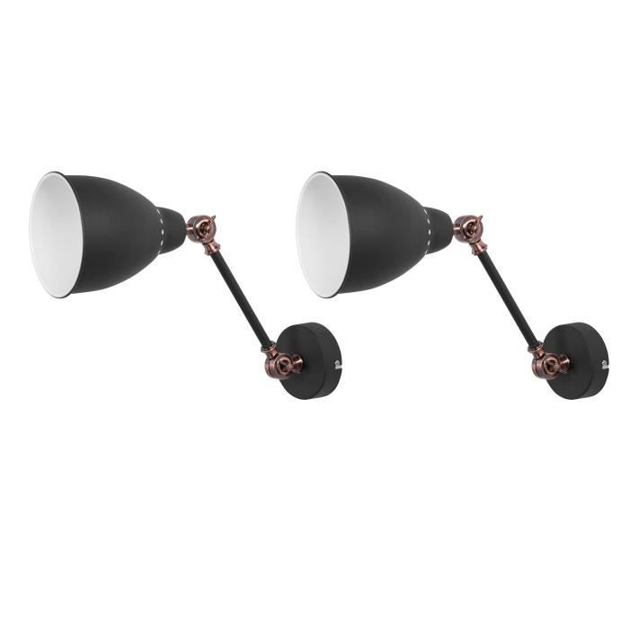 Beliani - Set de 2 lampes murales noires et cuivrées MISSISSIPPI M