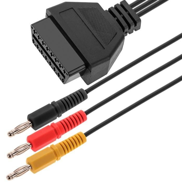EMSea Câble Adaptateur 30cm – 2 Fiches Banane 4mm Vers Servo JR 3 Broches – Compatible Chargeurs RC, Fil 20 AWG Câble Adaptateur Banane Vers JR