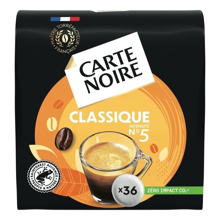 LOT DE 4 - CARTE NOIRE - Classique Café Compatibles SENSEO - sachet de 36 dosettes - 250 g