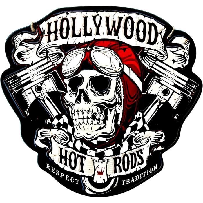 Plaque Métal Vintage Guitare Crâne 20x30cm - Décoration