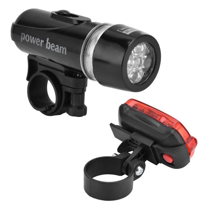 Phare De Vélo Ensemble De Lumière De Vélo De Montagne 5Led Phare Feu Arrière Lampe De Poche De Vélo Outillage Electrique-DIO78629048