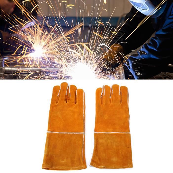 Gants De Travail En Cuir YESWELDER - Taille M, Paume Renforcée Pour Soudage Et Jardinage