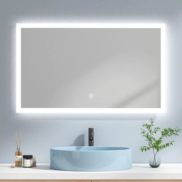 EMKE Miroir LED de Salle de Bain, 100 x 60 cm Miroir lumineux