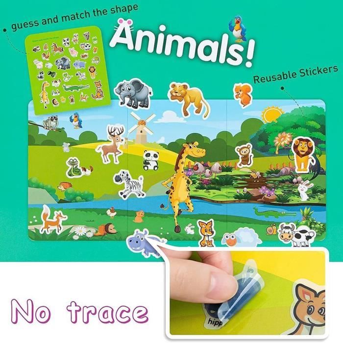 ESTINK Livre d'autocollants réutilisables pour enfants : Stickers  électrostatiques PVC pour fenêtres - Cdiscount Jeux - Jouets