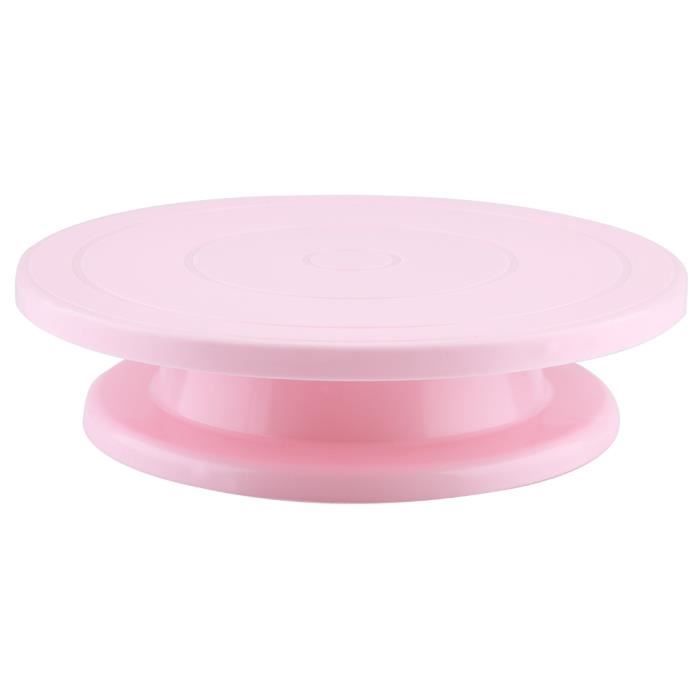 Plateau Tournant Pâtisserie Noir - Support Gâteau Rotatif 28cm Avec Repères